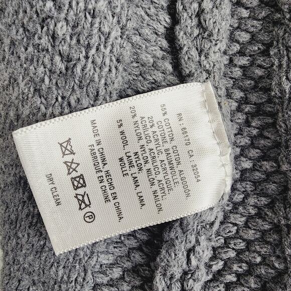 ANTHROPOLOGIE Angel Of The North Grey Chunky Cable Knit Cardigan Sweater - Picture 4 of 8